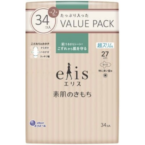 エリス 素肌のきもち超スリム 昼用 羽つき×6