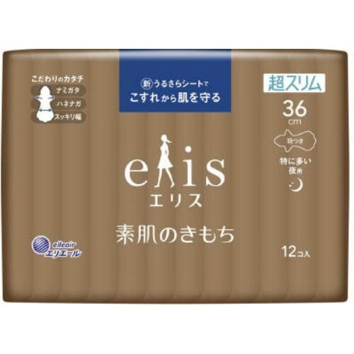 エリス素肌のきもち超スリム夜用360羽つき×6