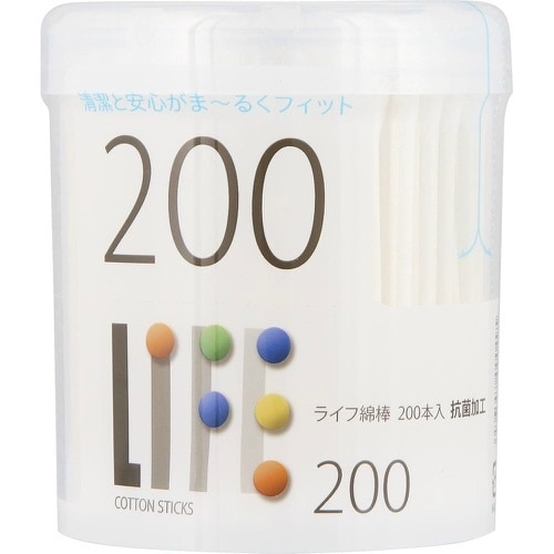 ライフ綿棒 ケース入 ホワイト×10