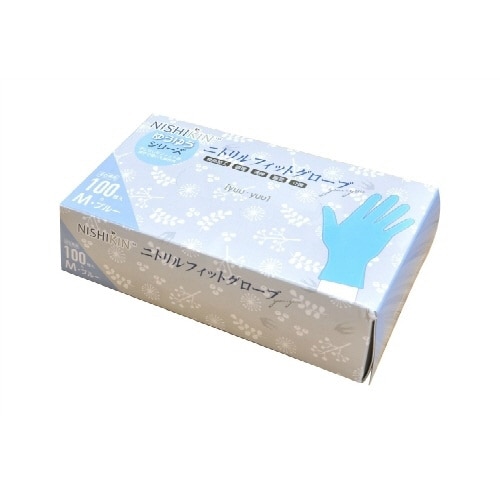 ゆうゆうグローブ ニトリルフィット ブルー M×4
