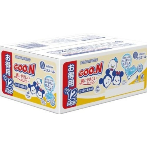 グーン 肌にやさしいおしりふき 70枚12個