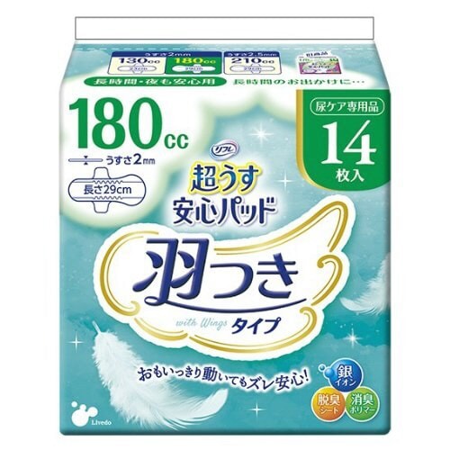 リフレ 超うす安心パッド 羽つき 180cc×6