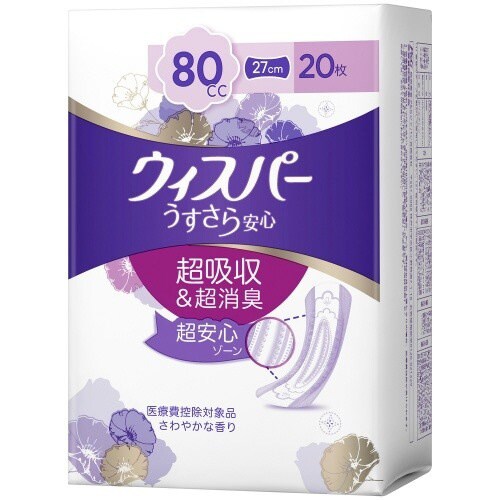 ウィスパうすさら安心安心の中量用80cc×6