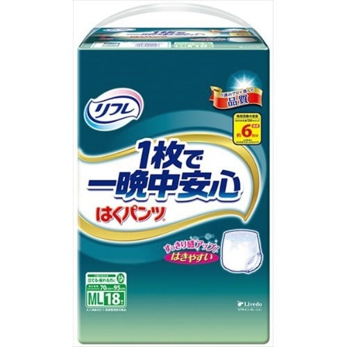 リフレ はくパンツ1枚で一晩中安心 M−L×6