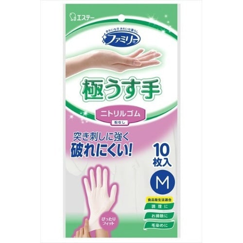 ファミリニトリルゴム極うす手Mホワイト×10