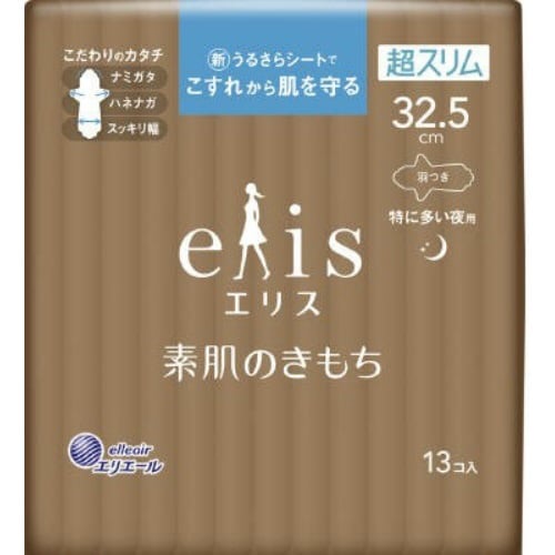 エリス素肌のきもち超スリム夜用325羽つき×6