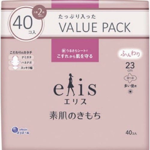 エリス 素肌のきもち 多い昼用 羽つき×6