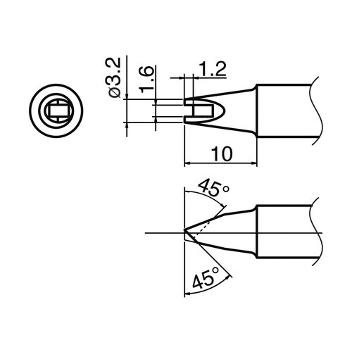 こて先スリムタイプ/溝付き