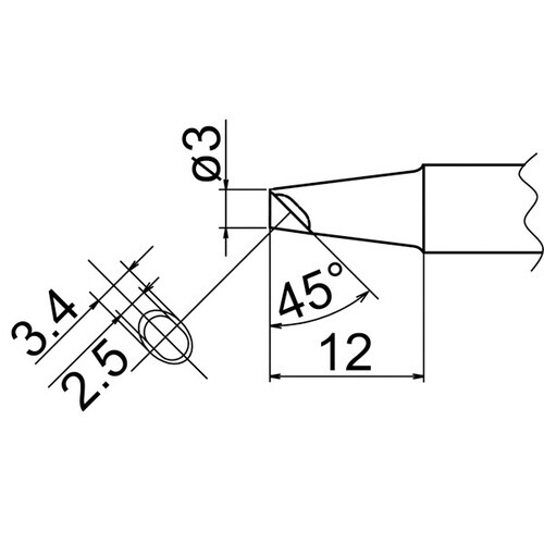 FX−838用こて先 3BC型くぼみ付