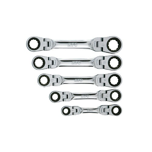 ショートラチェットメガネレンチセット両頭首振り