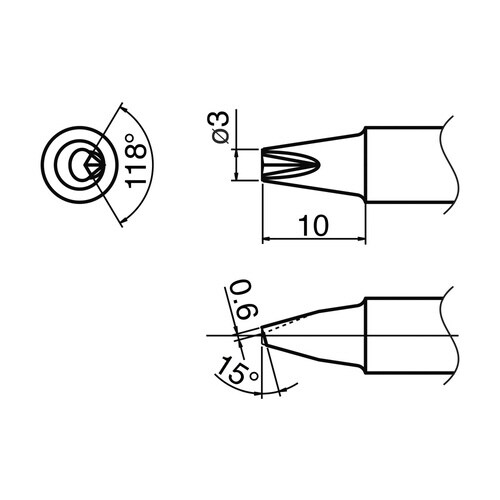 こて先スリムタイプ/溝付き