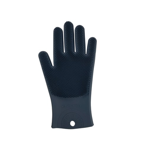 両面シリコン洗車手袋テブラシ グレー