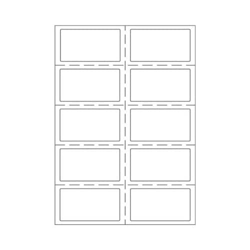 貼ってはがせる名札 ミシン目入り白無地 10個