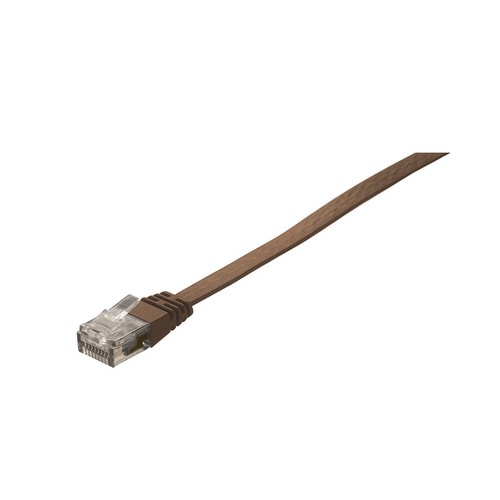 CAT6 フラットLANケーブル1mブラウン