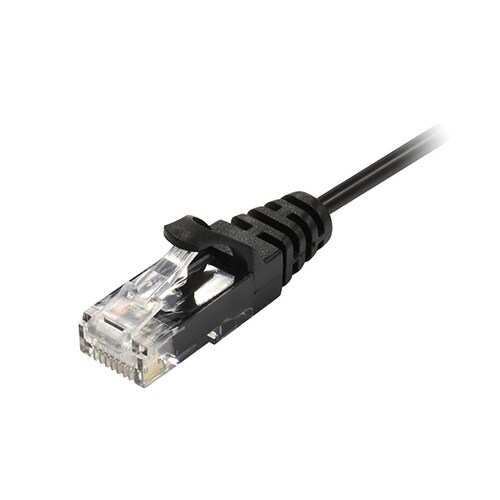 CAT6 スリムLANケーブル 2mブラック