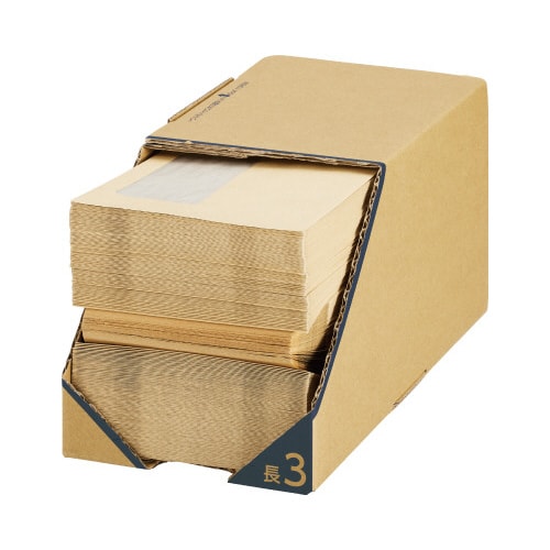 取出しやすい透けない窓付封筒CFテープ付長3×10