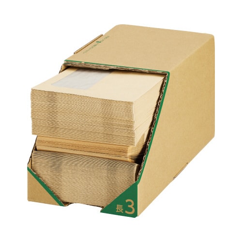 取り出しやすい透けない窓付き封筒CF長3×10