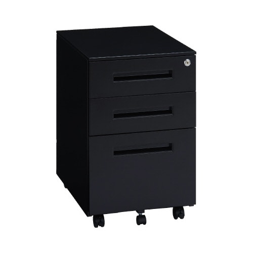 ◇スチールデスクワゴン3段390ブラック