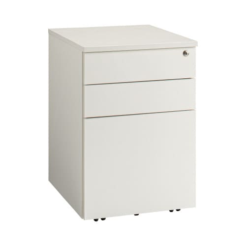 アルボ木製デスク 3段ワゴン404ホワイト