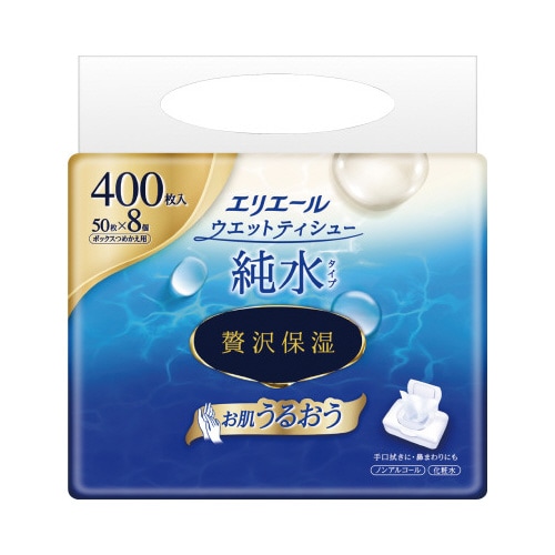 ウエット純水 贅沢保湿 ボックス詰替 50枚×8P