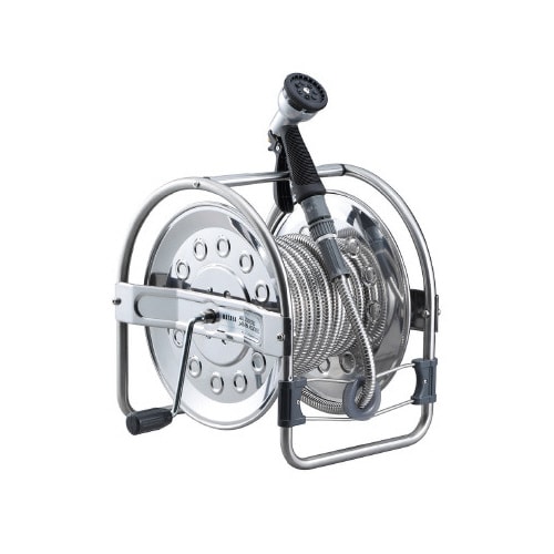 オールステンレス蛇腹ホースリール15m