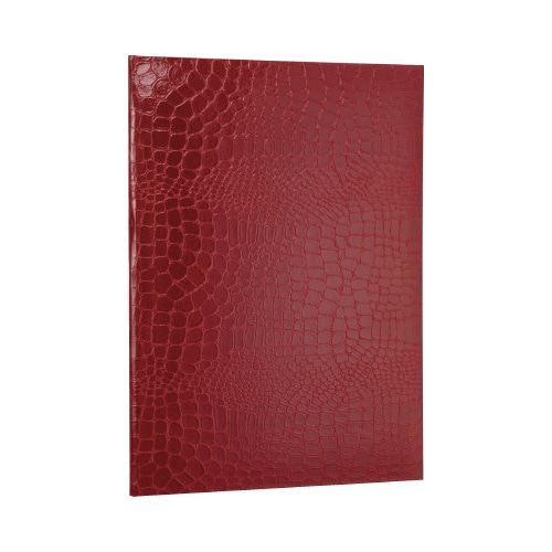 証書ファイルA4 クロコ調ツヤ レッド×5