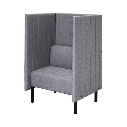 ブースソファH1230グレー両側コンセント付