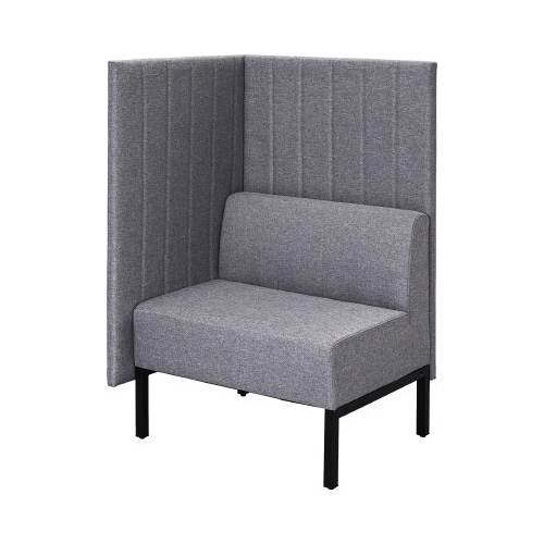 ブースソファH1230グレー片側パネルタイプ