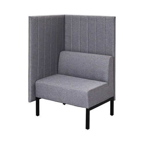 ブースソファH1230グレー片側コンセント付