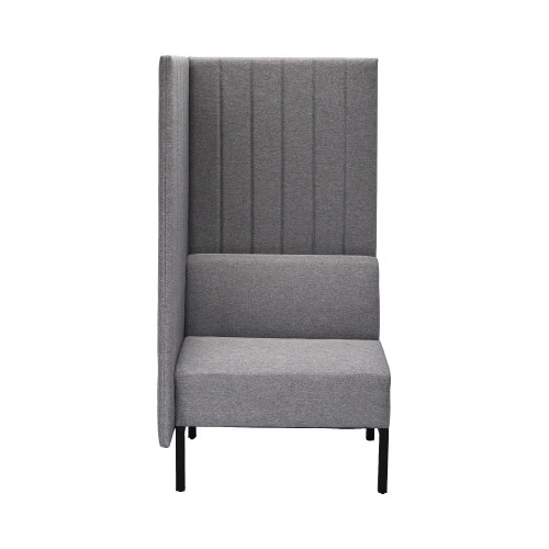 ブースソファH1500グレー片側コンセント付