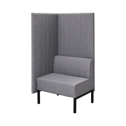 ブースソファH1500グレー片側パネルタイプ