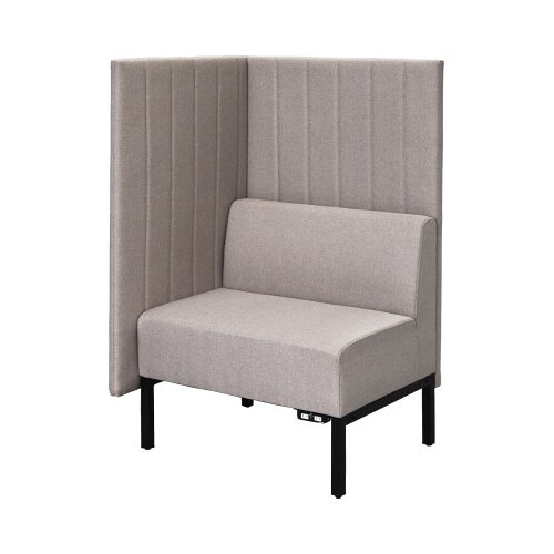 ブースソファH1230ベージュ片側コンセント付