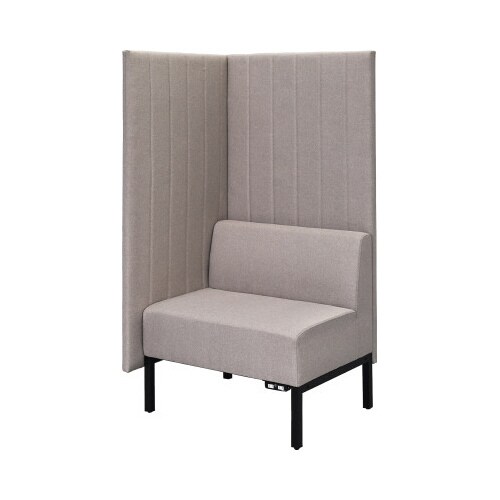 ブースソファH1500ベージュ片側コンセント付