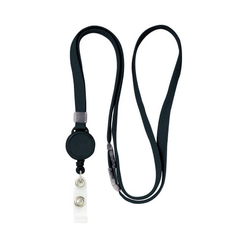 ミニリール式吊下げひも バラ 黒 5本