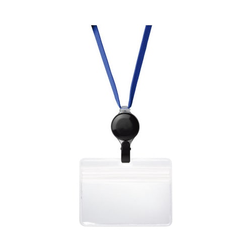 プロ耐リール 吊下げ名札 防水チャック 青 5枚