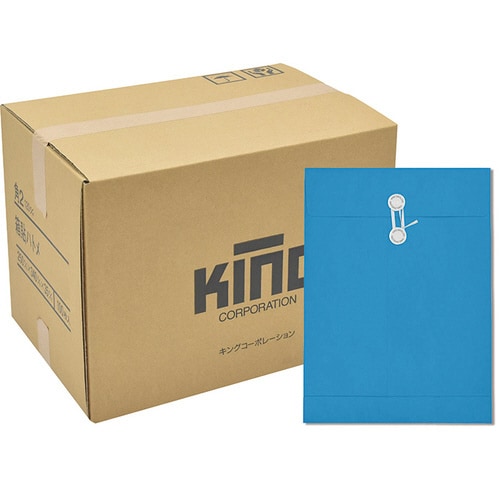 封筒角形2号箱貼ハトメ120gライトブルー100枚