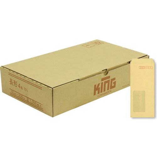 封筒長4窓明No270gOKゴールド枠付1000枚