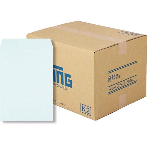 封筒角2号85gミズスミ貼エルコン付500枚