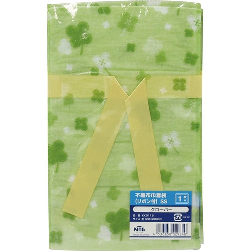 不織布巾着袋(リボン付)クローバーSS1枚入×30