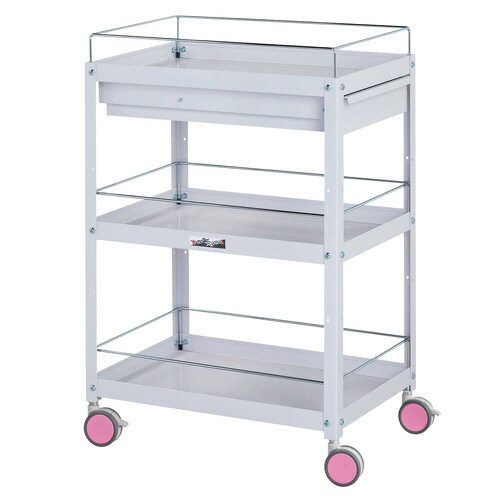 色彩ワゴン3段CWCFC−3−RE引出コボレ止