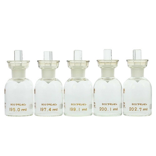 BODフランびん 200mL ガラスカラ―付溝付