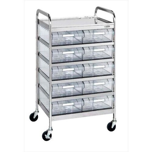 ステンレスCSワゴン透明ボックス付