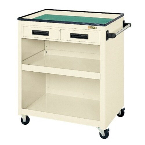 パネルワゴン(天板皿型・引出し・背パネル付)