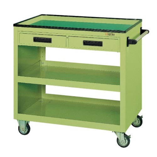 パネルワゴン(天板皿型・引出し付)