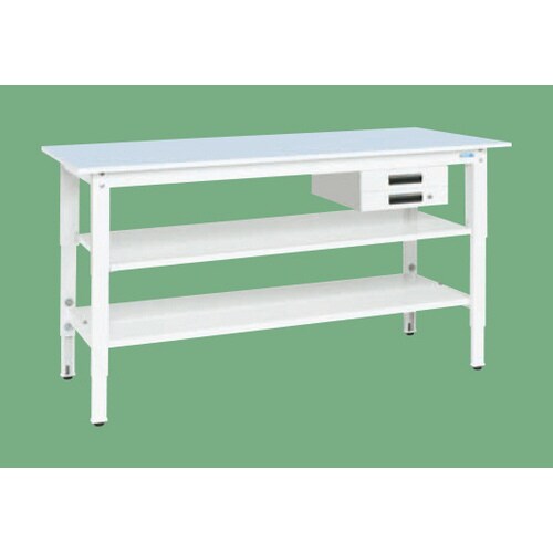 高さ調整作業台(抗菌・抗ウイルス天板・中棚中板付)