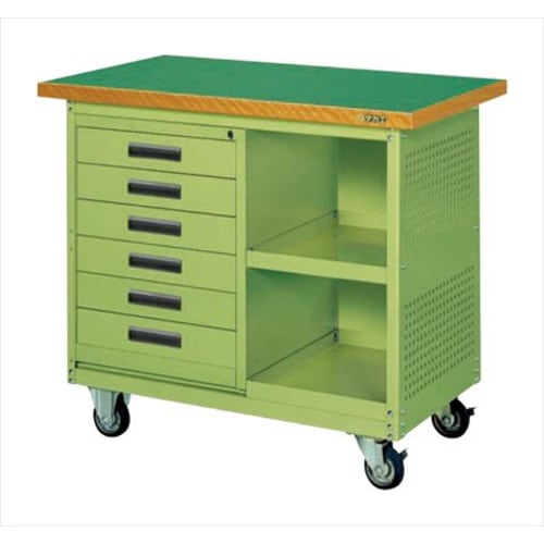 移動作業車(6段引出し・ロッカー・パネル付)
