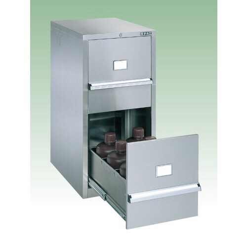 ステンレス薬品保管庫(ガロン瓶用)