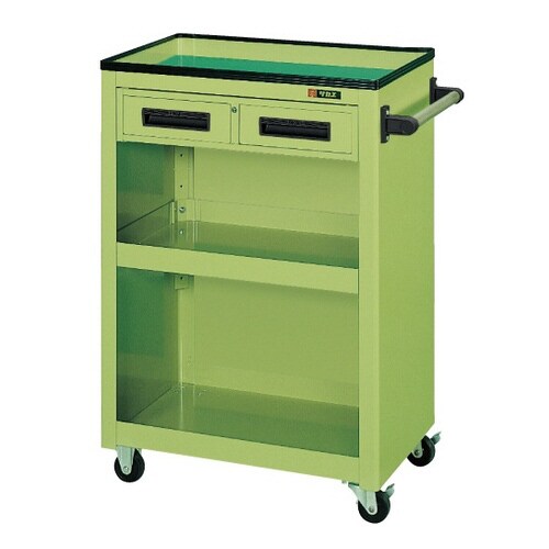 パネルワゴン(天板皿型・引出し・背パネル付)