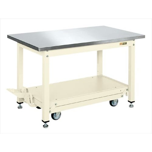 中量作業台(ペダル昇降移動式・ステンレス天板仕様)