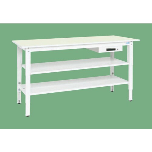 高さ調整作業台(抗菌・抗ウイルス天板・中棚中板付)